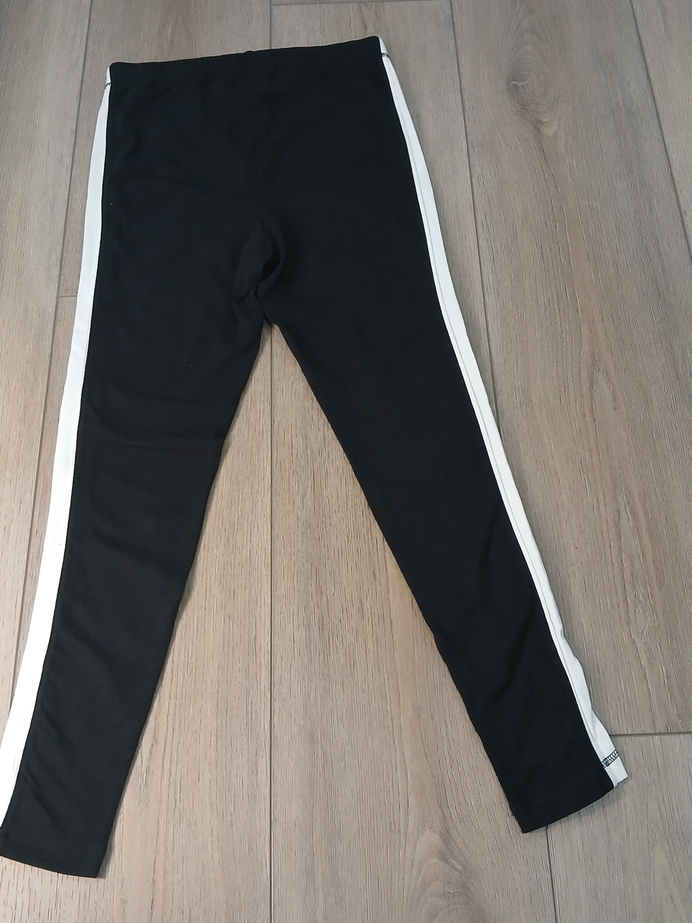 George Black Leggings Women’s Medium White Side Stripe Stretch Athletic Pants - Picture 8 of 8